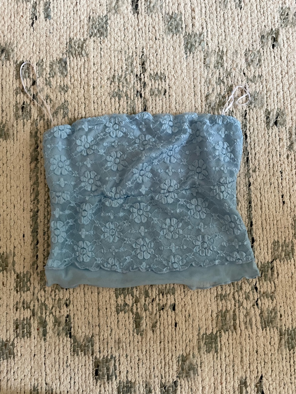 Kimchi Blue Light Blue Lace Crop Tank Top
